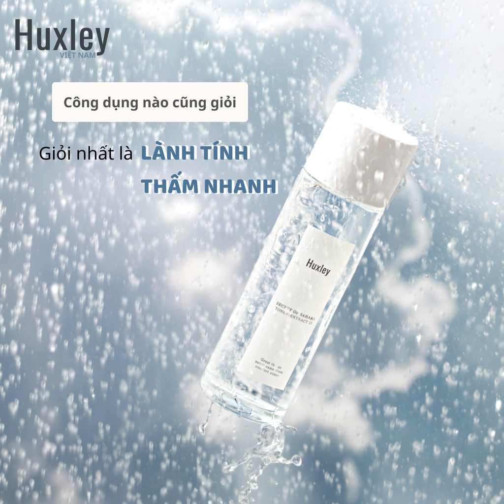 Combo Cấp Ẩm Sâu, Làm Mát, Dưỡng Trắng Da Chiết Xuất Từ Xương Rồng Huxley ( Toner 120ml + Serum Grab Water 30ml )