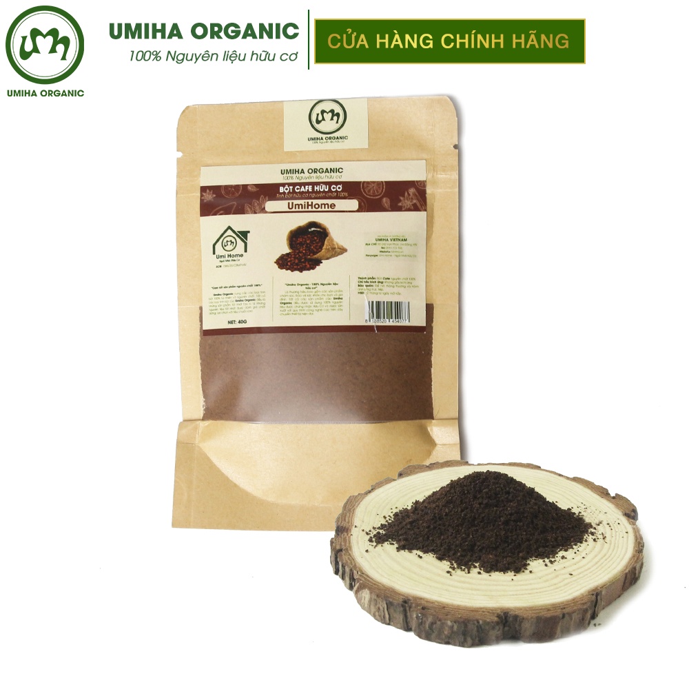 Bột Cà Phê dưỡng trắng da hữu cơ UMIHA nguyên chất 40G | Coffee Powder 100% Organic