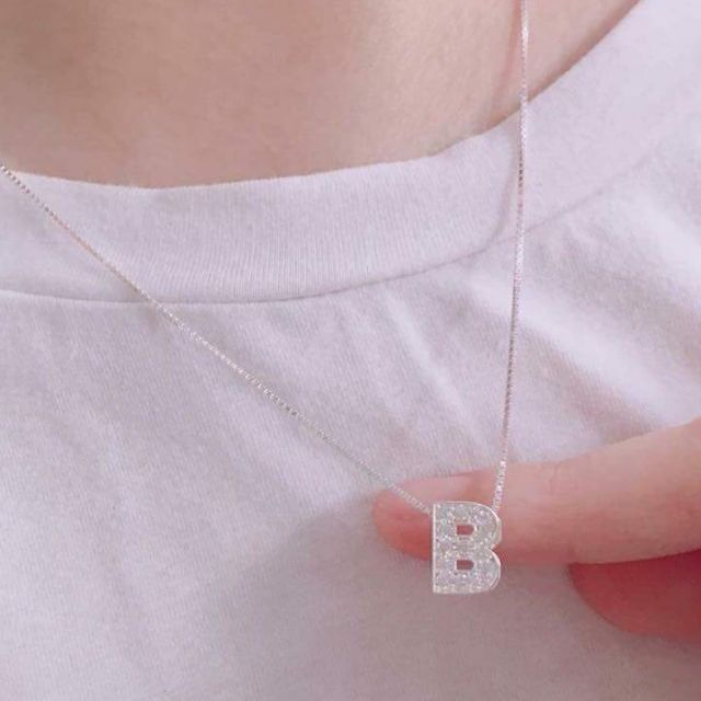 Dây chuyền bạc mặt chữ cái theo tên