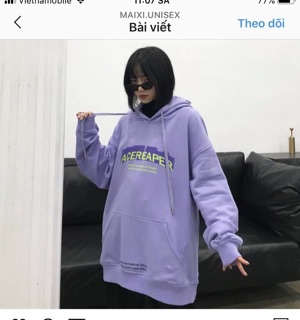 ☀️Áo Hoddie Nỉ Tím Destruction