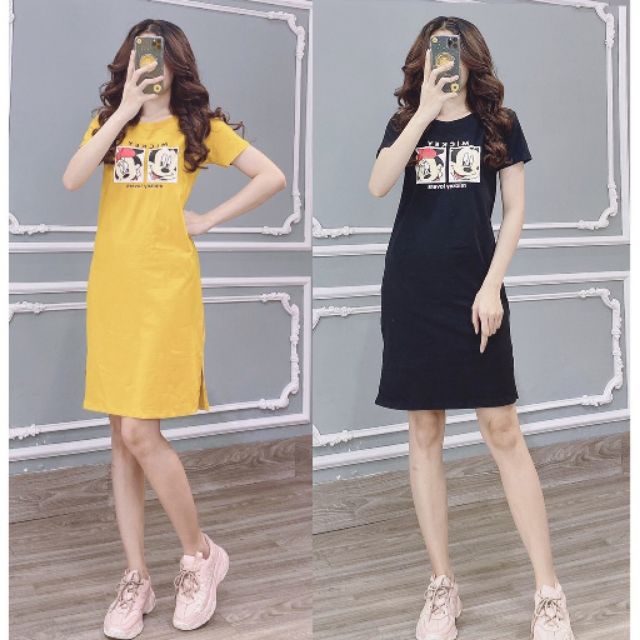 Đầm suông THUN THÁI in hoạt hình (bao chất đẹp) | BigBuy360 - bigbuy360.vn