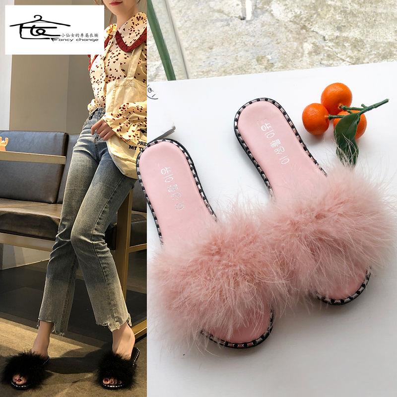 Dép Lông Vũ Hở Ngón Chống Trượt Thời Trang Mùa Hè Mới~2022