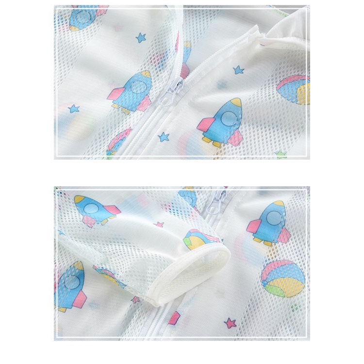 Áo chống nắng lưới cho bé trai bé gái 8-20kg, sợi tre chống tia UV tốt-A9