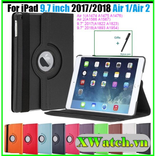 Tặng bút _ Bao da iPad Xoay 360 độ dành cho Air/Air2 gen 5 gen 6 new 9.7 2017 2018