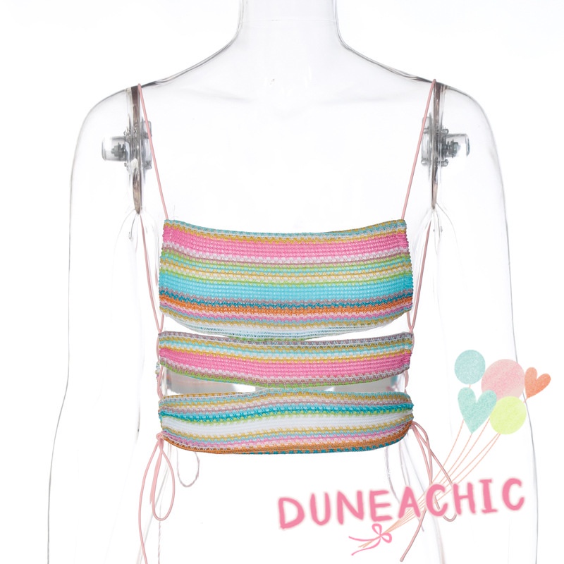 DUNEA Áo Hai Dây Màu Sắc Thời Trang Cho Nữ