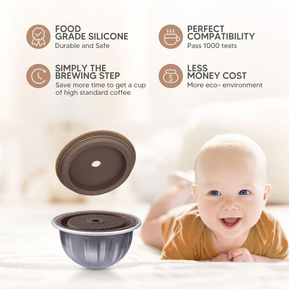 CONOPERY Nắp Đậy Cốc Lọc Cà Phê Bằng Silicone Tái Sử Dụng Được Cho Nespresso Vertuo Next
