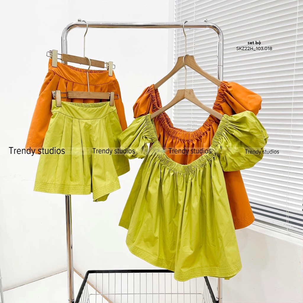 Set trễ vai thô mềm chuẩn form , sêt đồ nữ bánh bèo xinh