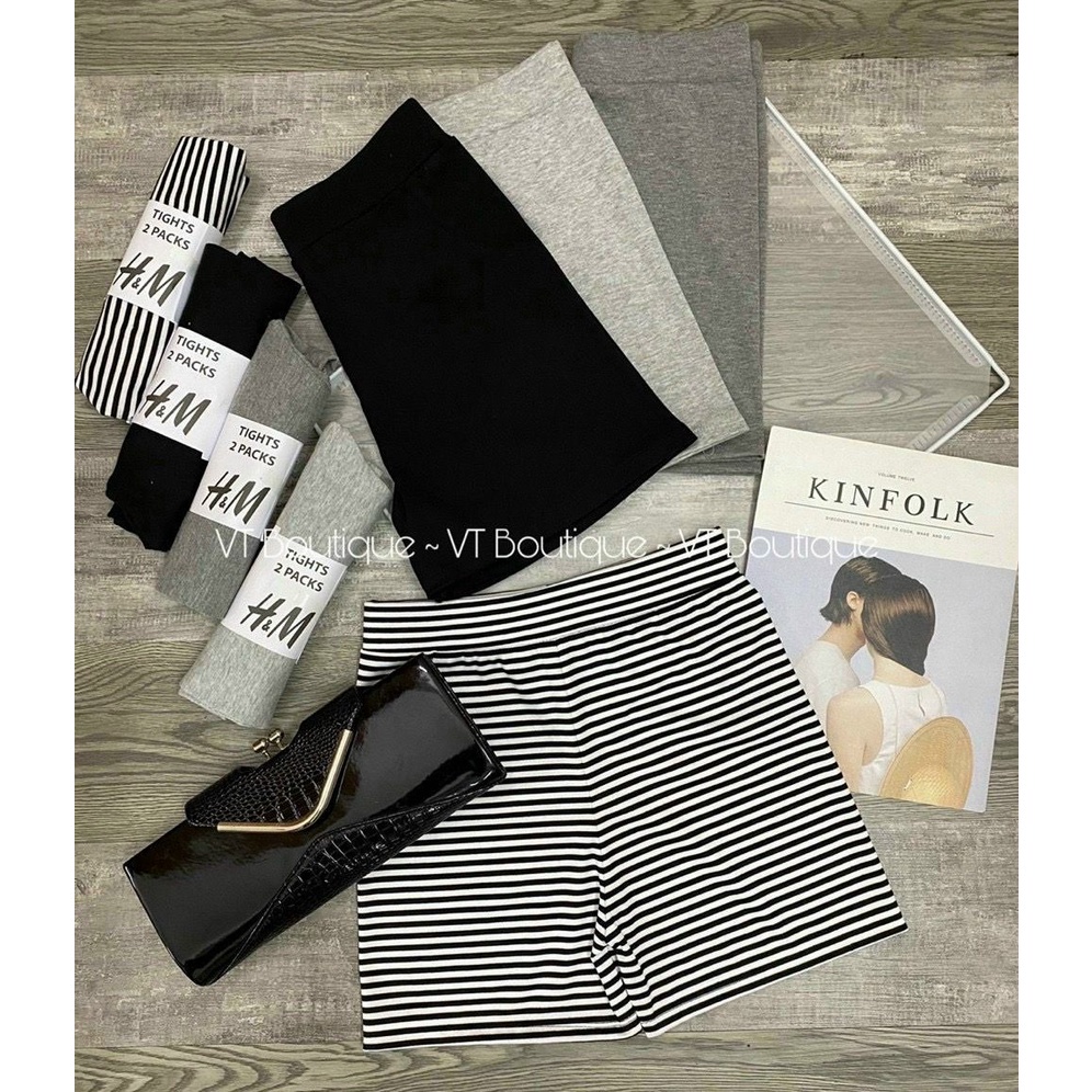 Quần legging đùi nữ kẻ cuộn mặc nhà, quần sooc nữ kiểu dáng thể thao năng động