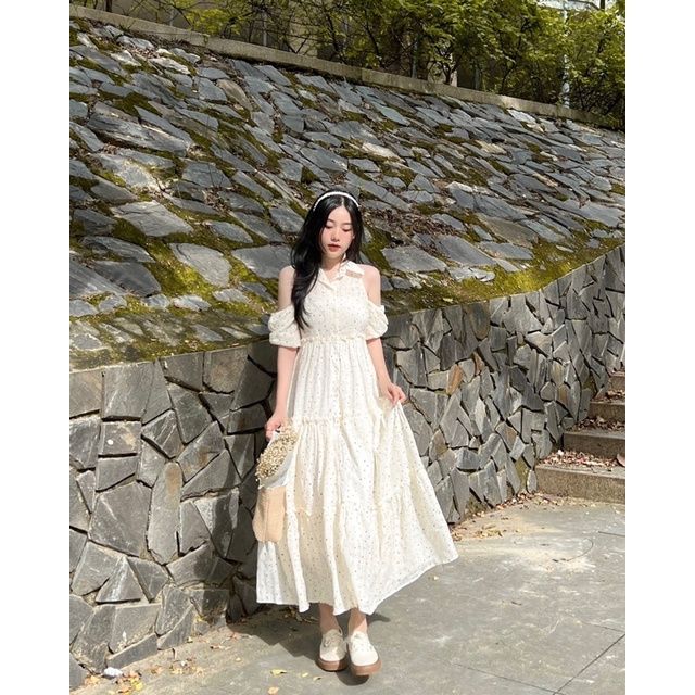 DOTTY DRESS đầm sơ mi khoét vai Ebublio | BigBuy360 - bigbuy360.vn
