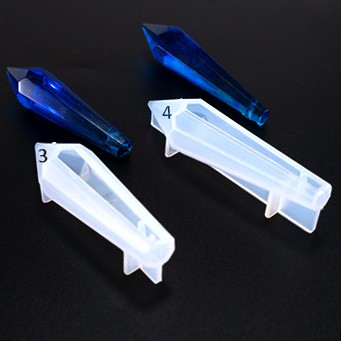 Khuôn silicone đổ resin làm pha lê khối đầu con thoi DIY