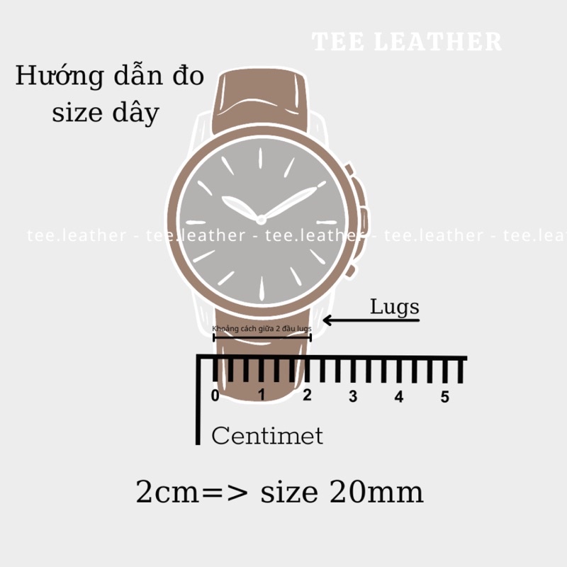 Dây Đeo Đồng Hồ Da Thật-khâu tay thủ công, dây da đồng hồ size 18mm, 20mm, 22mm, 24mm - 2 Lớp TEE LEATHER