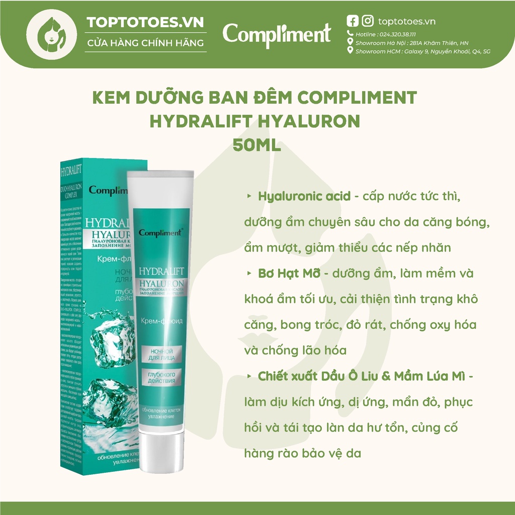 Kem dưỡng ẩm Compliment Hydralift Hyaluron dưỡng ẩm, phục hồi và chống lão hóa 50ml