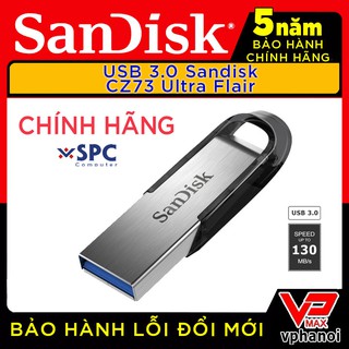 USB 3.0 Sandisk Ultra Flair CZ73 - 32GB / 16GB vỏ inox chống nước