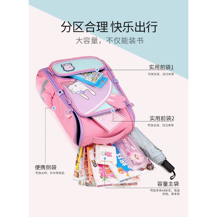 Ba lô KHỦNG LONG CHỐNG GÙ học sinh cấp 1 siêu nhẹ chống nước cao cấp phong cách mới - Fortune Mouse HS1047