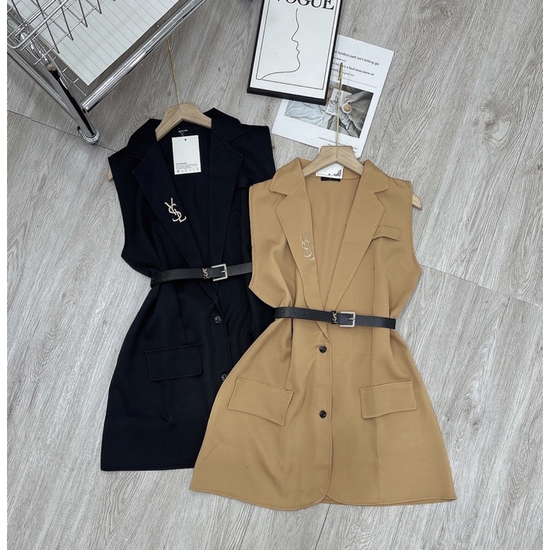 ÁO VEST SÁT NÁCH KÈM ĐAI YSL . CHẤT TUYẾT MƯA QC L1 A