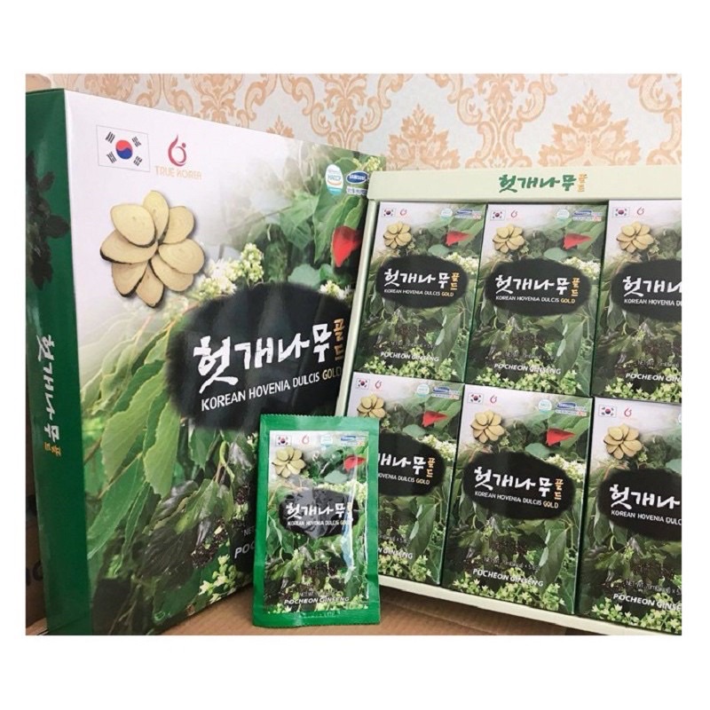 Nước Bổ Gan Giải Độc Korean Hovenia Dulcis Gold  POCHEON Hàn Quốc 70ml x 30 gói