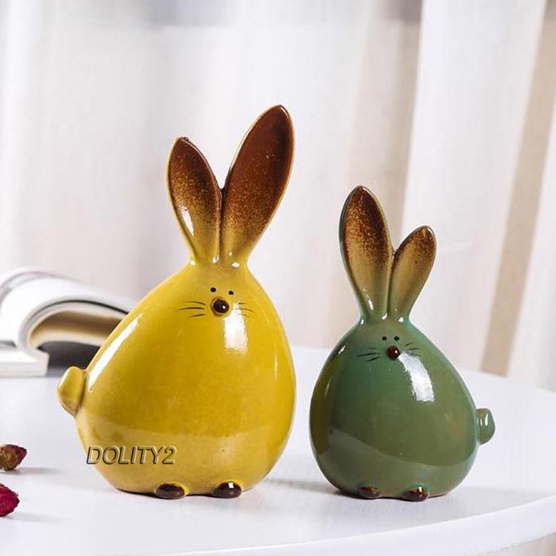 Set 2 tượng thỏ trang trí lễ phục sinh