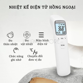 Nhiệt Kế Hồng Ngoại 1502 Đo Trán, Đo Thân Nhiệt, Đo Đồ Vật Màn Hình LCD Hiển Thị