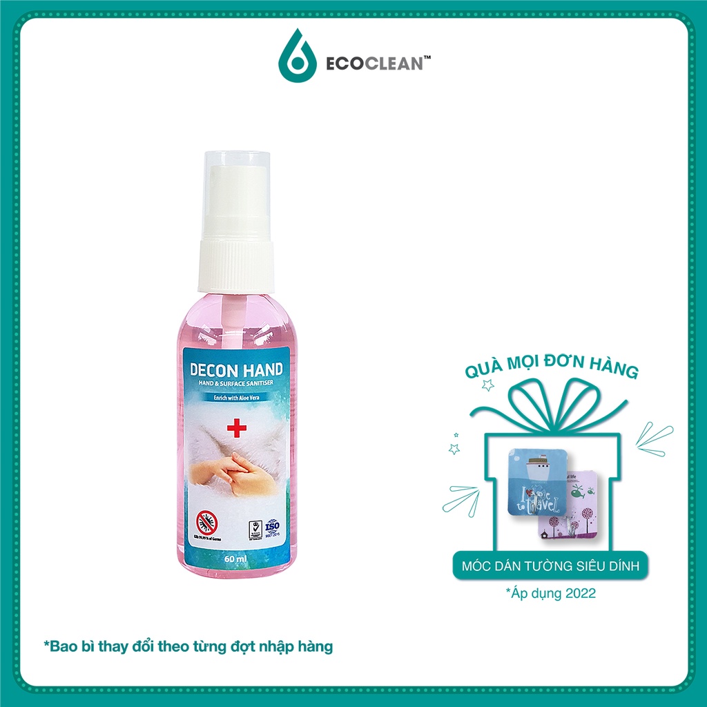 Xịt Khử Trùng Nhanh - Decon Hand Chai 60ml - Không Gây Khô Da