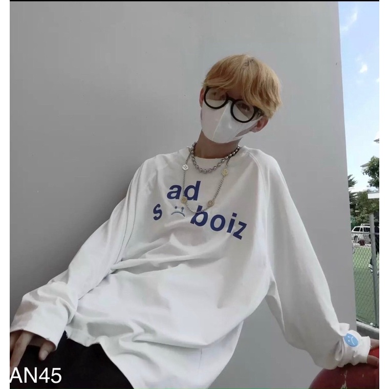 Áo Sweater thun Unisex form rộng SADBOIZ mặt buồn | BigBuy360 - bigbuy360.vn