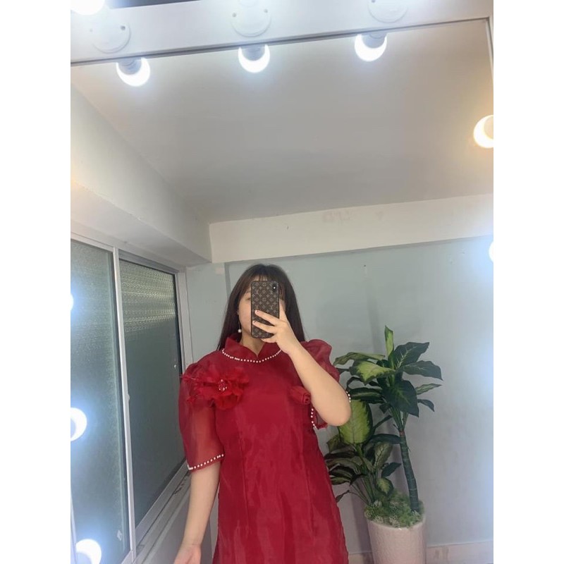 Áo dài bigsize têt chị emm ơi Hình thật shop chụp 🥰🥰