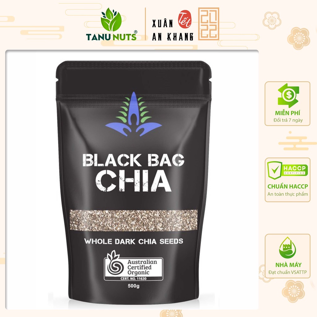 Hạt chia Úc giảm cân, hạt chia đen hữu cơ TANU NUTS tốt cho bà bầu, ăn kiêng