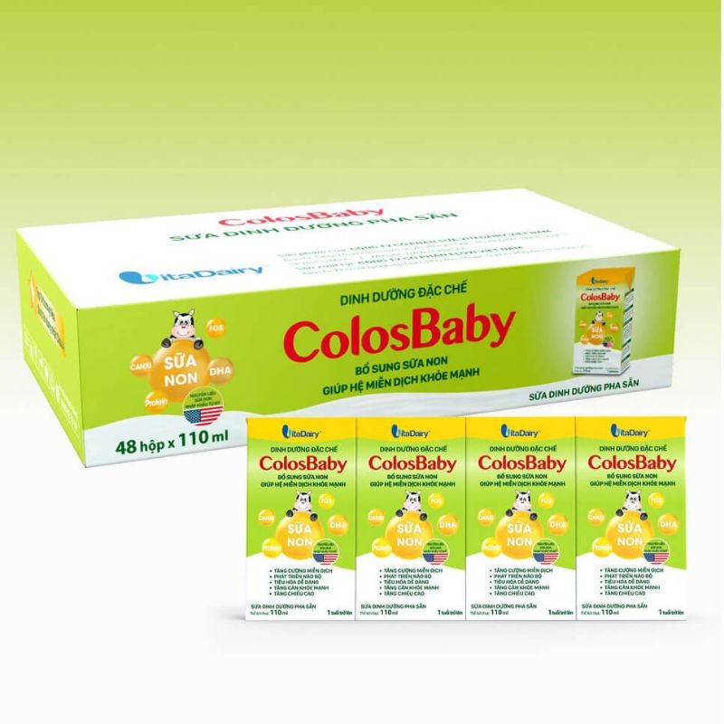 Thùng 48 hộp sữa bột pha sẵn Colosbaby 110ml - cam kết chính hãng