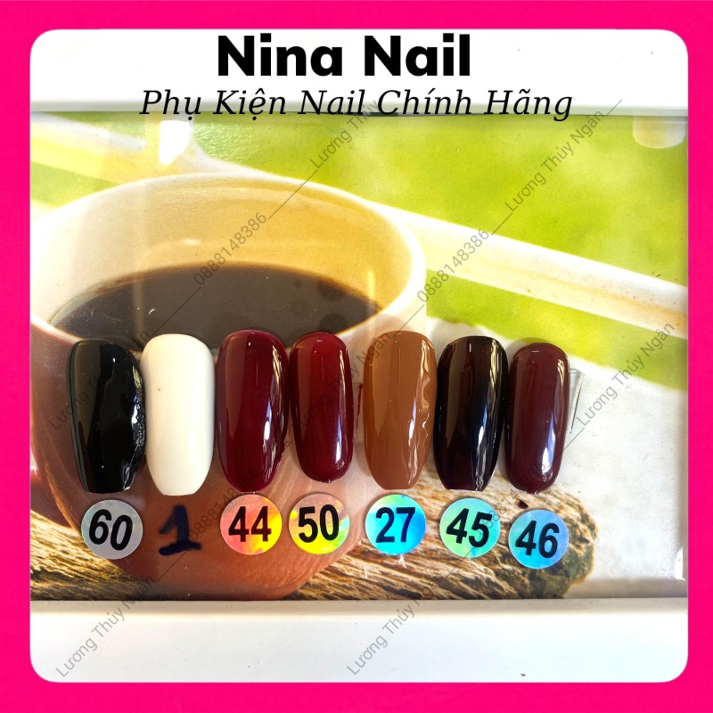 Sơn Gel Màu Đen Trắng Nước Gạo Đỏ Mận Ngọc Thủy Chính Hãng 15ml