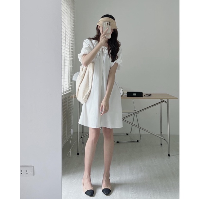 V0316 Váy thô tay bồng nơ Audrey | BigBuy360 - bigbuy360.vn