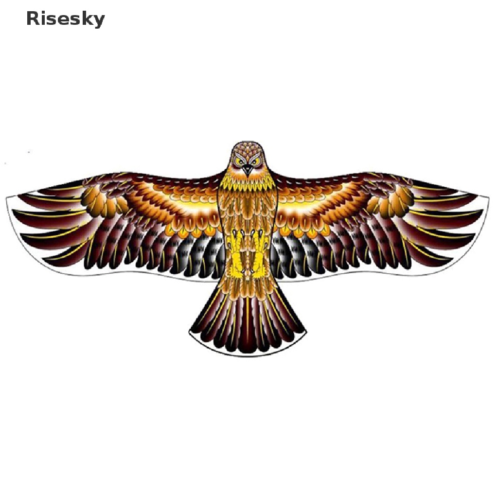 Risesky Kids 1.2m Flat Eagle Kite 100M Kite Line Children Flying Bird Kites Outdoor Toy new