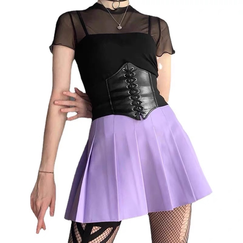 Đai váy Corset bản to co giãn ĐV033 Meo shop - belt nịt váy áo to bản thắt dây phía trước cosplay