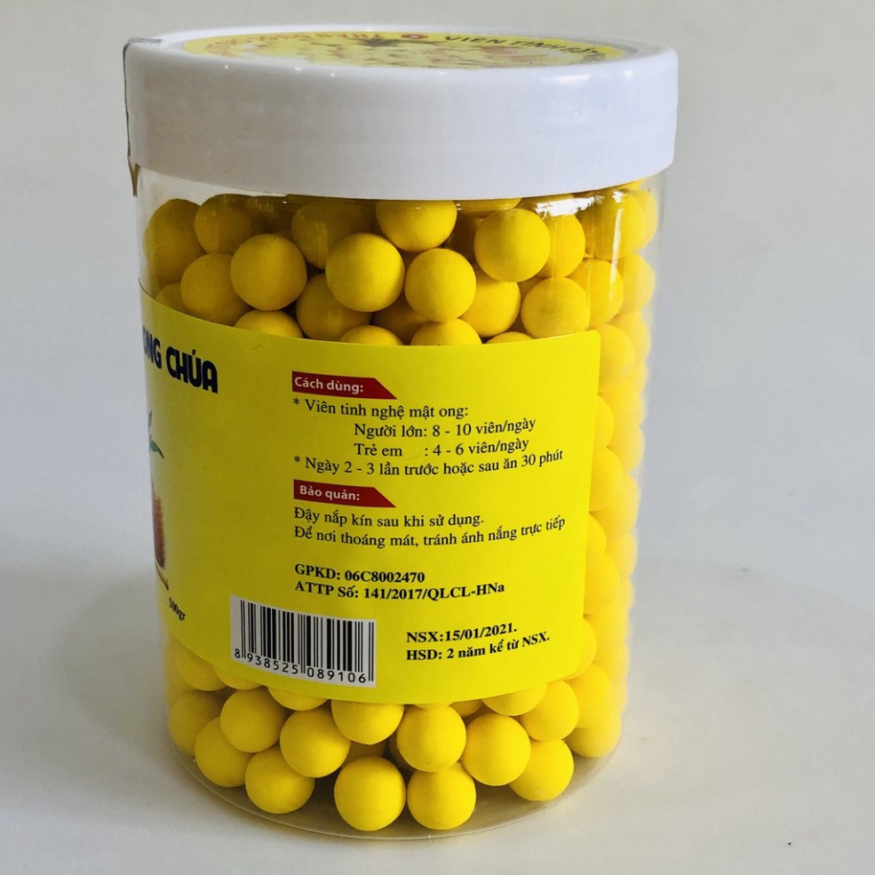 Viên Nghệ Sữa Ong Chúa ❤️𝑭𝒓𝒆𝒆𝒔𝒉𝒊𝒑❤️ Viên Nghệ Đẹp Da, Giảm Cân, Hỗ Trợ Người Đau Dạ Dày 500gr