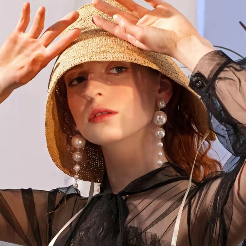 Khuyên Tai Nữ Dài Đính Ngọc Thời Trang