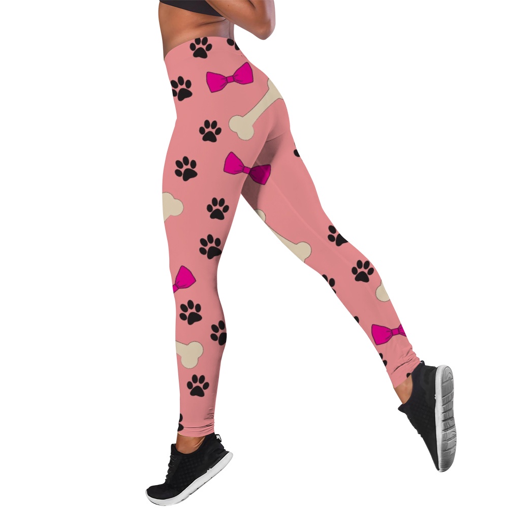CLOOCL Quần Legging Co Giãn In Hình Trái Tim Quả Đào Chơi Thể Thao Ngoài Trời Cho Nữ