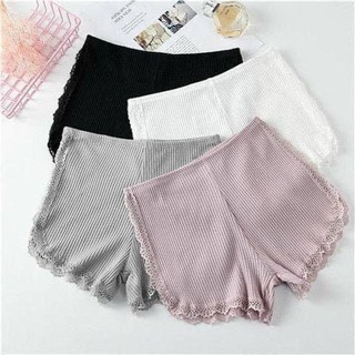 Quần mặc trong váy nữ gen bụng ngắn lưng cao hàng dệt gân tăm, viền ren cao cấp