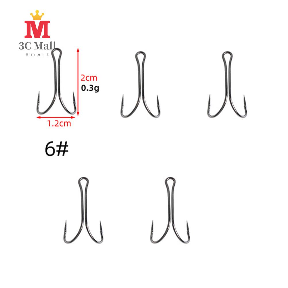 5pcs Saltwater Double Hook Dual High Carbon Steel Black Fishing Hooks 8#-4/0