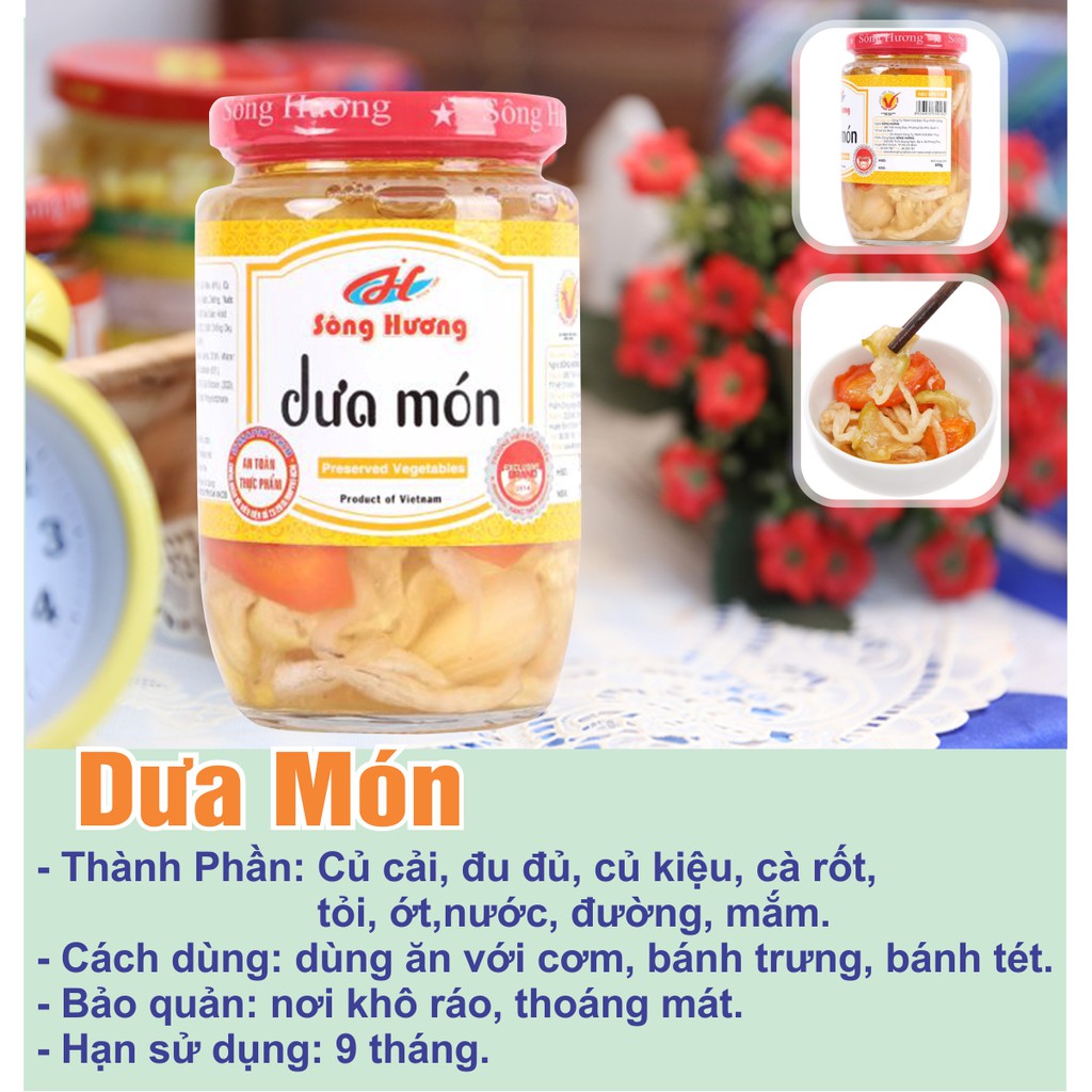 Dưa Món Sông Hương Foods Hũ 450g - Ăn kèm , bún , phở , mì tôm , thịt nướng , tốt tiêu hóa