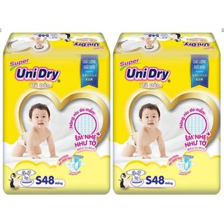 Combo 2 Bịch Tả Dán Unidry Size S 48 Miếng - Dành Cho Bé Từ 3 đến 7kg