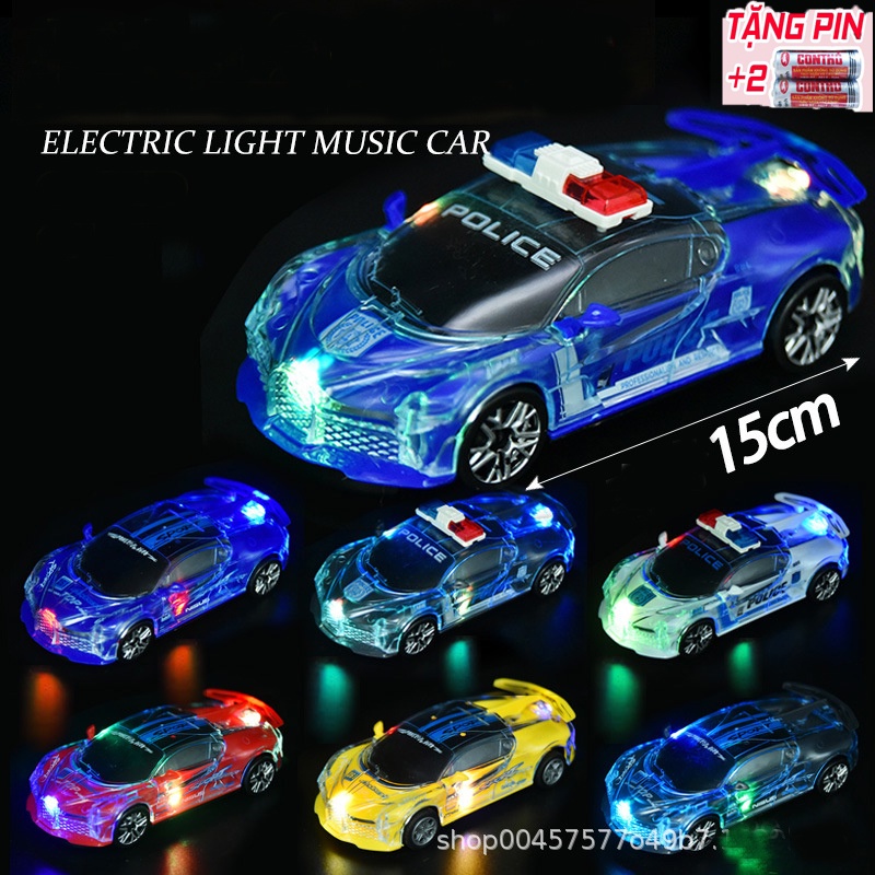 Đồ chơi Ô tô bugatti chạy pin phát sáng tự di chuyển/xe chạy pin/Tặng Pin AA