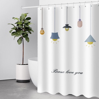 Bộ rèm phòng tắm che nắng dày không thấm nước và chống nấm mốc vách ngăn miễn phí đục lỗ