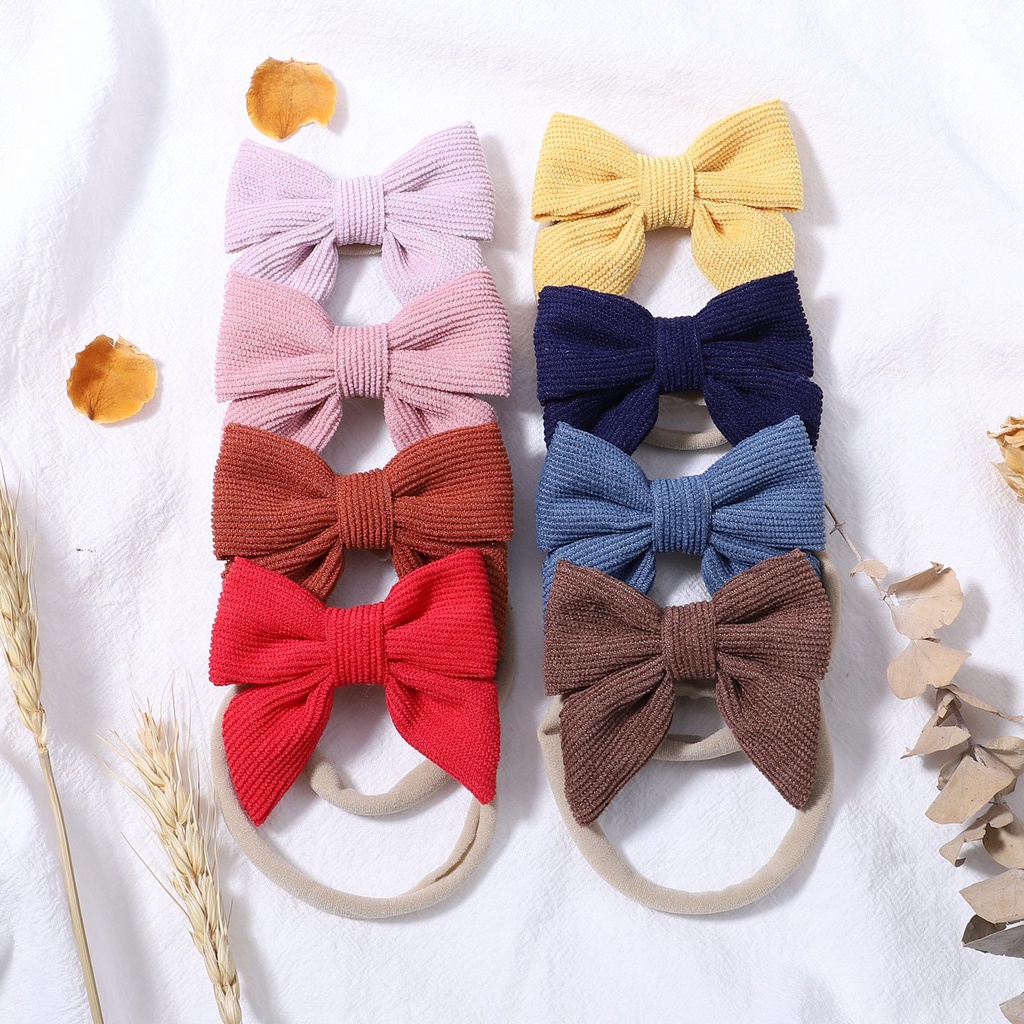 KIDSBOWS 1 băng đô nơ màu trơn dễ thương cho bé gái