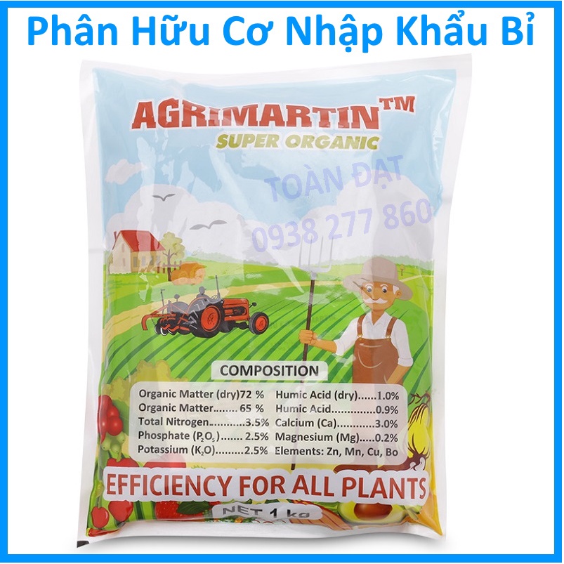 Phân hữu cơ vi sinh Agrimartin  nhập Bỉ,  Chuyên cho rau sạch và hoa kiểng