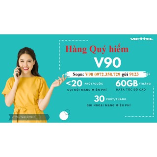 V120 [Miễn phí tháng đầu], Sim V90, V120 Viettel 60G/th, gọi miễn phí nội mạng. ITEL VINAPHONE 90G/th Gọi Vina Miễn phí