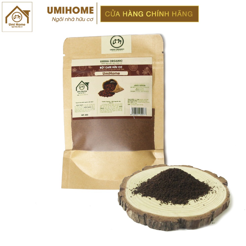 Bột Cafe hữu cơ UMIHOME nguyên chất 40G | Coffee powder 100% Organic