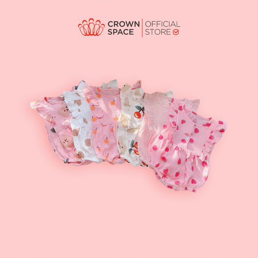 Đồ Bộ Sơ Sinh Bé Gái Chính Hãng CrownSpace Họa Tiết Hoa Nhí CKGS2911305 - Thoáng Mát,Thấm Hút Mồ Hôi- Size 1 đến 7