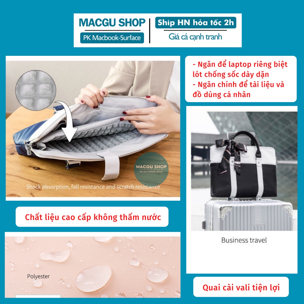 Túi xách chống sốc laptop, macbook cao cấp cho nữ. Túi laptop, macbook thời trang 13-16inch.-K02 (Mẫu mới nhất)