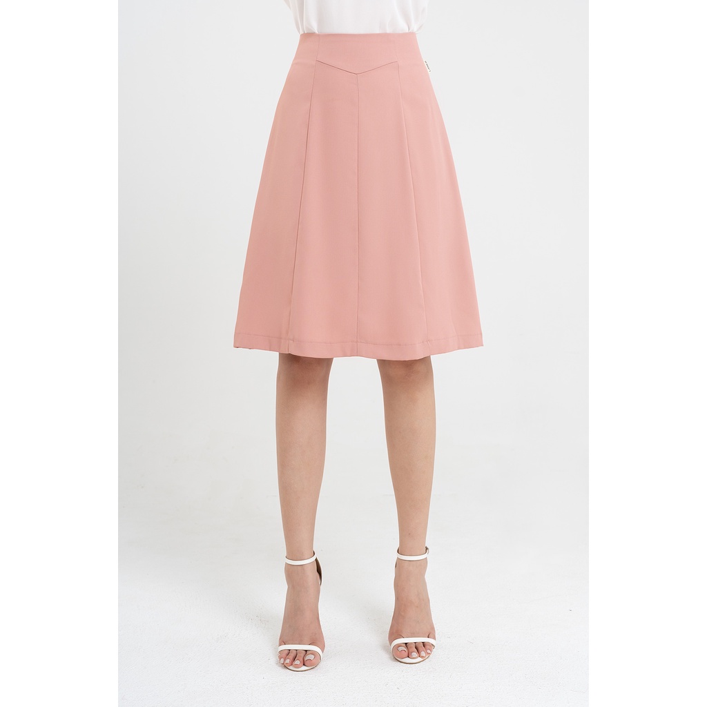 Chân Váy Công Sở Lamer Chữ A Lửng Trơn Basic LAMER L62R22H016