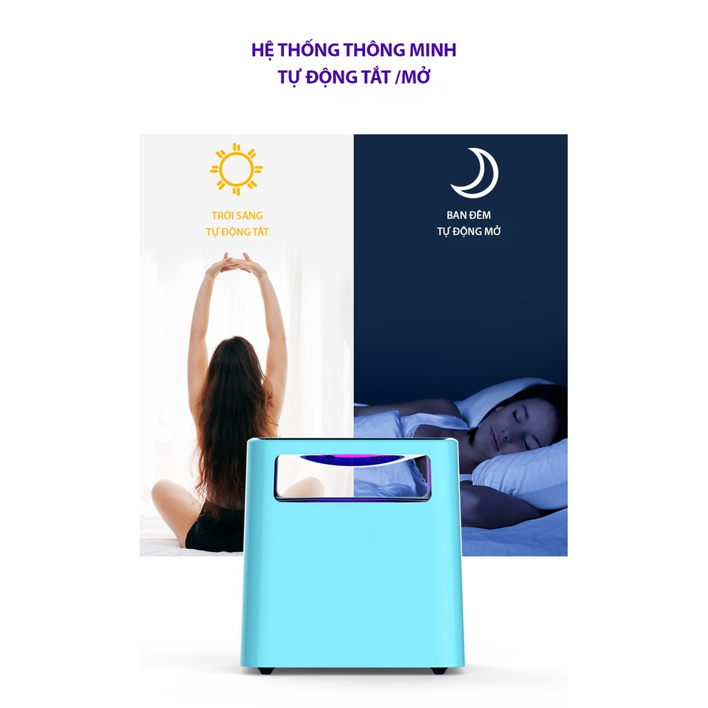Đèn bắt muỗi diệt côn trùng  thông minh-Bẫy muỗi khoa học diệt muỗi vật lý- Gió lốc mạnh cuốn  diệt muỗi toàn diện