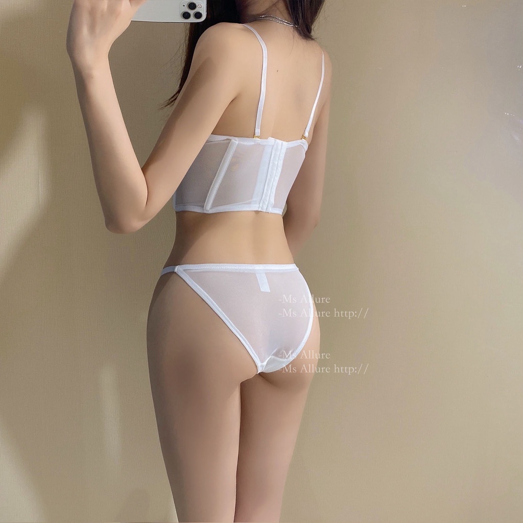 Bộ Corset dáng bra có gọng nâng ngực vintage thêu hoa cổ điển đệm mỏng sexy THE CELYNBRA - B07