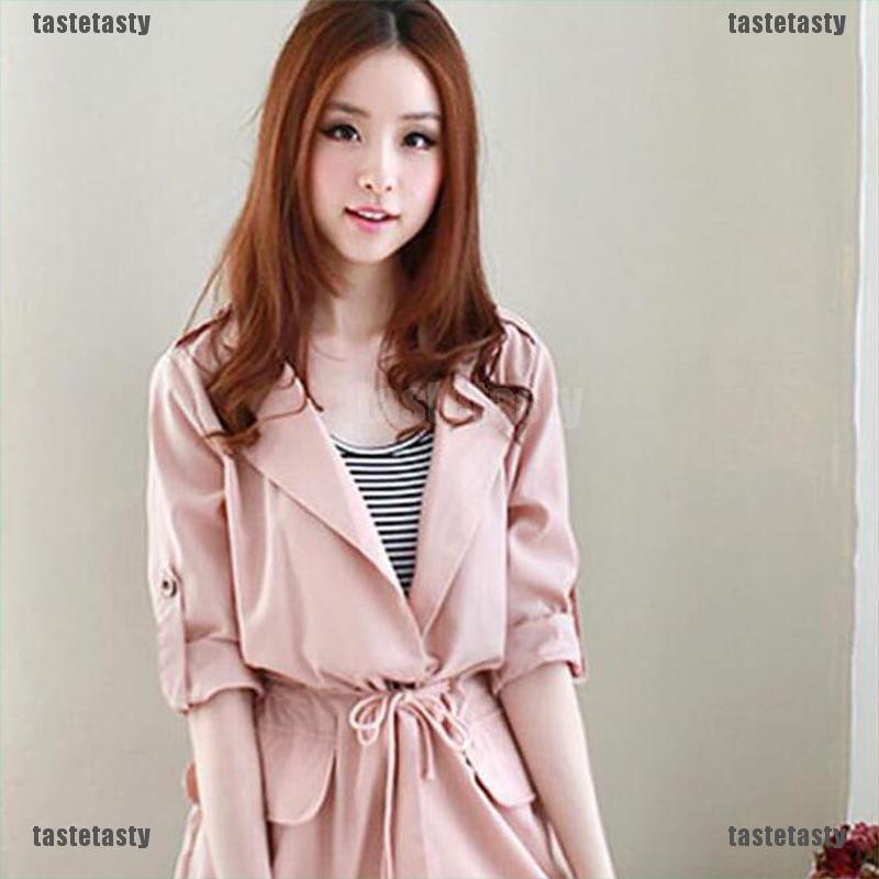 Áo Khoác Nữ Dài Tay Cổ Bẻ Thời Trang Hàn